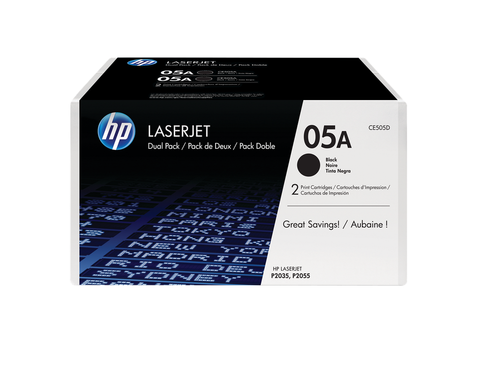 HP 05A 2-pack Black Original LaserJet Toner Cartridges