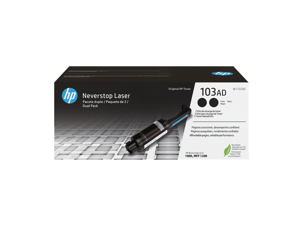 HP 103AD Dual Pack Black Original Neverstop Laser Toner Reload Kit