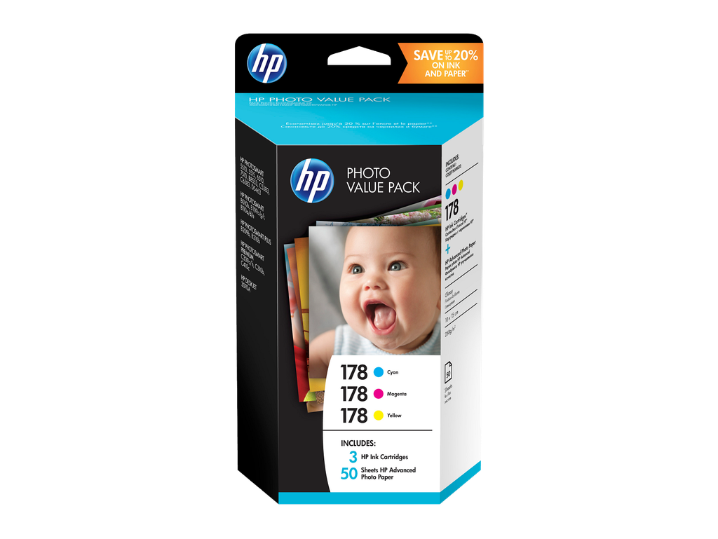 HP 178 Series Photo Value Pack-50 sht/10 x 15 cm