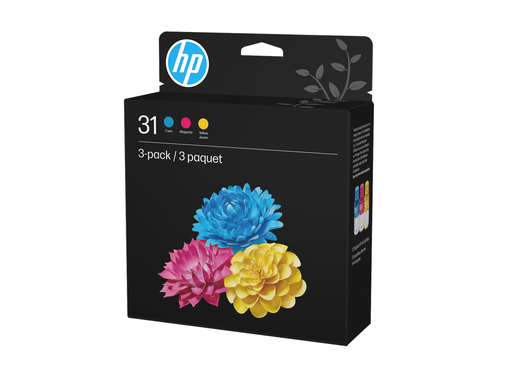 HP 31 CMY Original Ink Bottle Combo 3-Pack