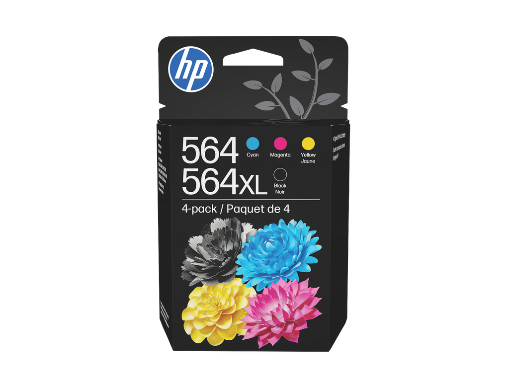 HP 564XL High Yield Black/564 Cyan/Magenta/Yellow 4-pack Original Ink Cartridges