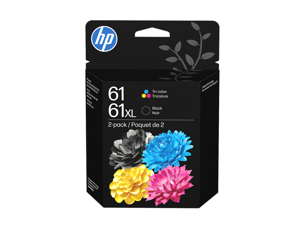 HP 61XL 2-pack High Yield Black/Tri-color Original Ink Cartridges