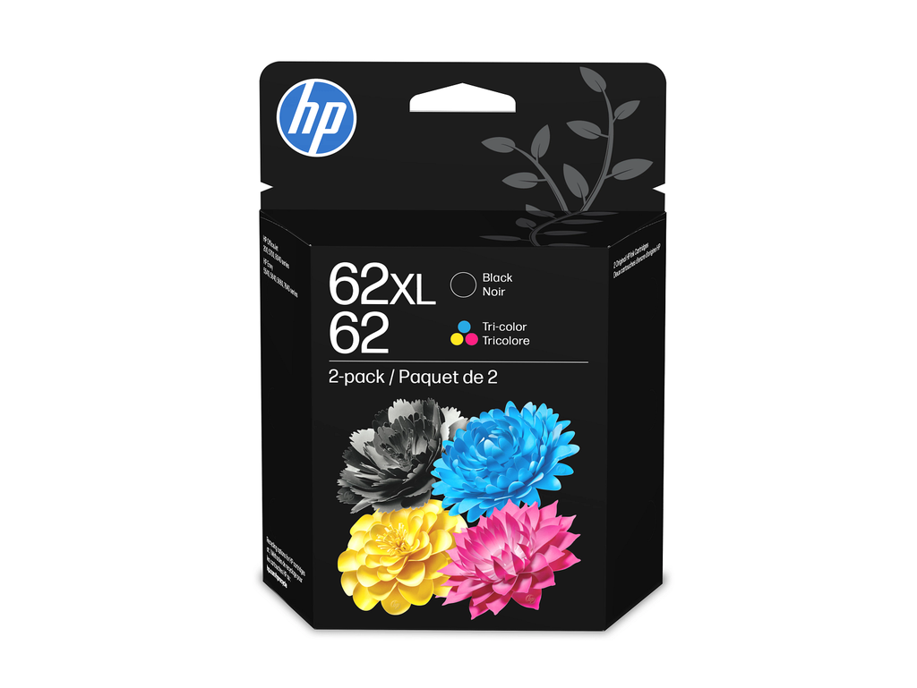 HP 62XL 2-pack High Yield Black Original Ink Cartridges
