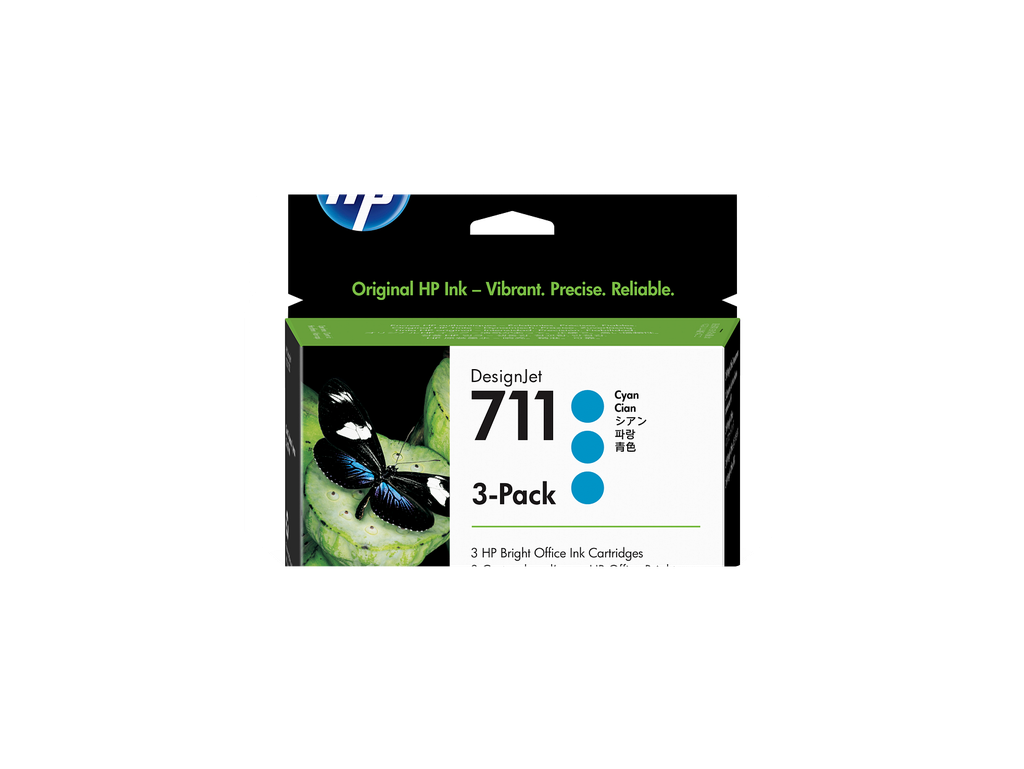 HP 711 3-pack 29-ml Cyan DesignJet Ink Cartridges