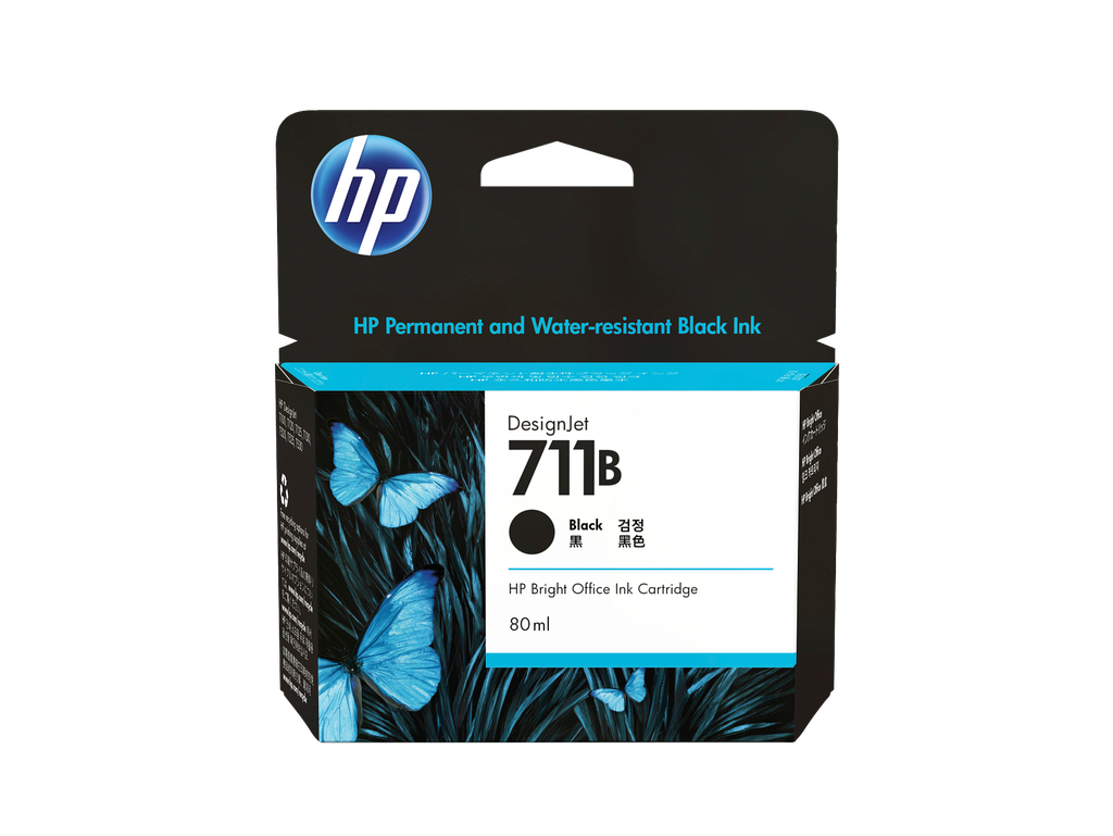HP 711B 80-ml Black DesignJet Ink Cartridge