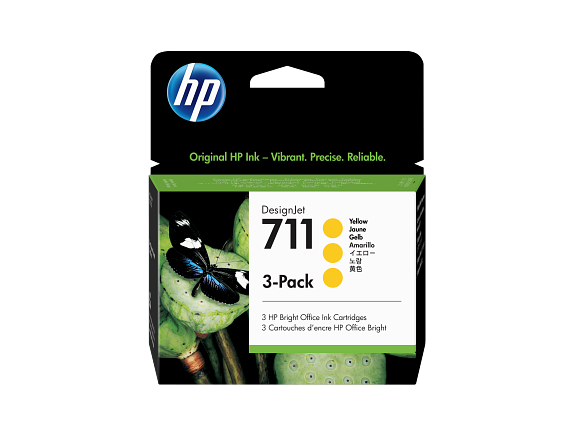 HP 711 3-pack 29-ml Yellow DesignJet Ink Cartridges