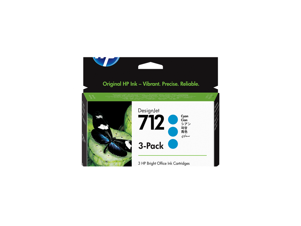HP 712 3-pack 29-ml Cyan DesignJet Ink Cartridge