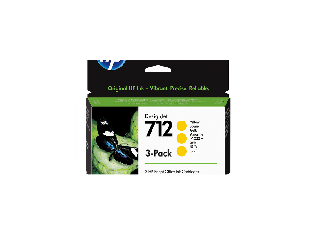 HP 712 3-pack 29-ml Yellow DesignJet Ink Cartridge
