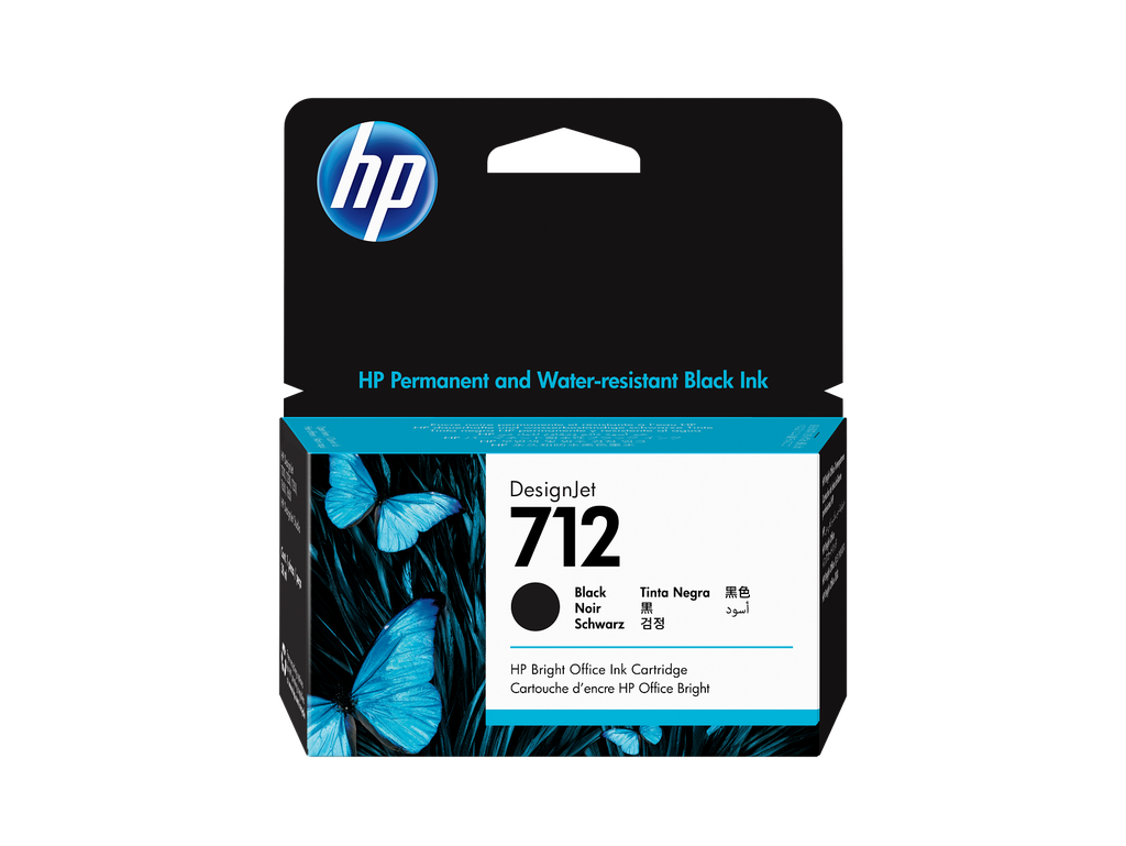 HP 712 38-ml Black DesignJet Ink Cartridge