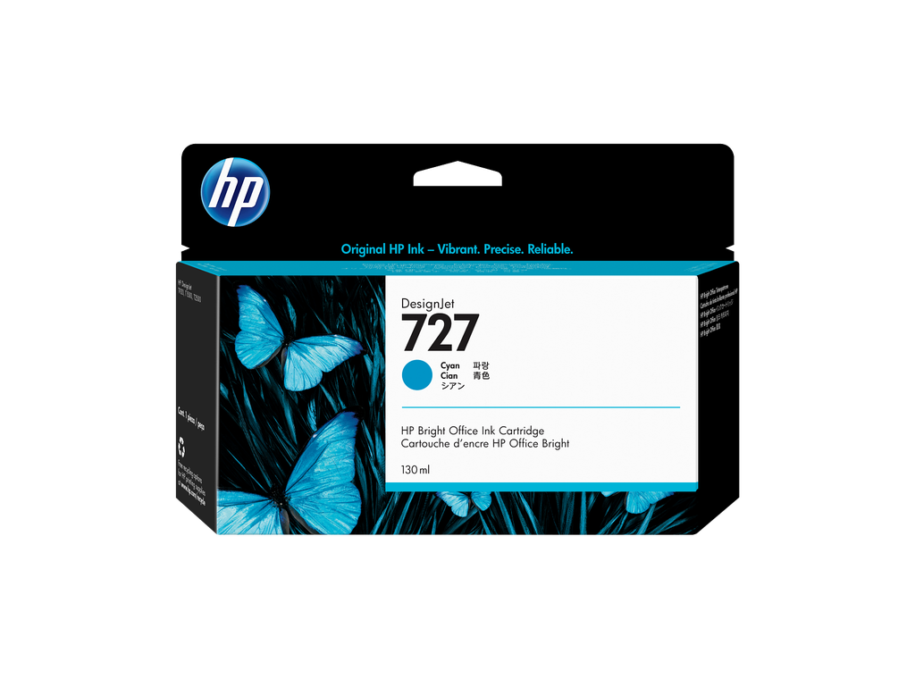 HP 727 130-ml Cyan DesignJet Ink Cartridge