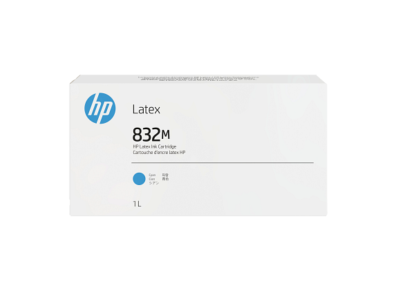 HP 832M 1-liter Cyan Latex Ink Cartridge