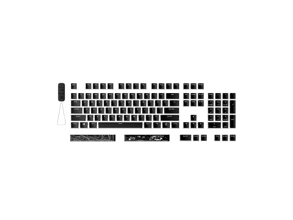 HyperX Pudding Keycaps 2 - Full Key Set - PBT - Black (US Layout)