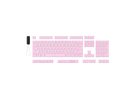 HyperX Pudding Keycaps 2 - Full Key Set - PBT - Pink (US Layout)