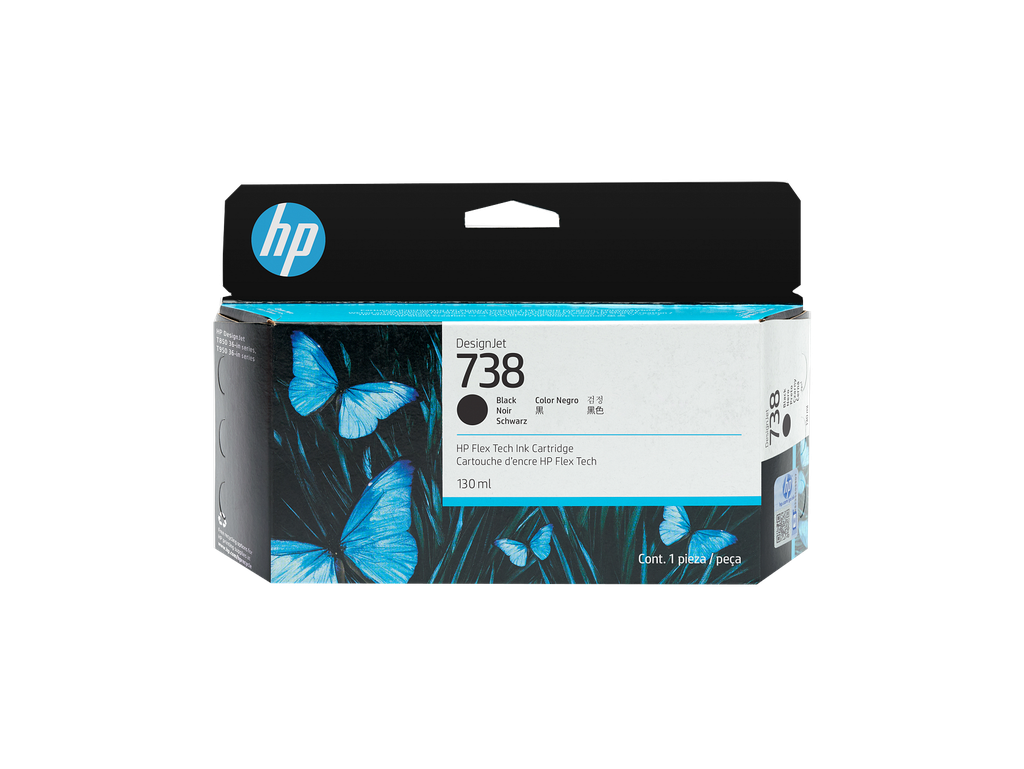 HP 738 130-ml Black DesignJet Ink Cartridge