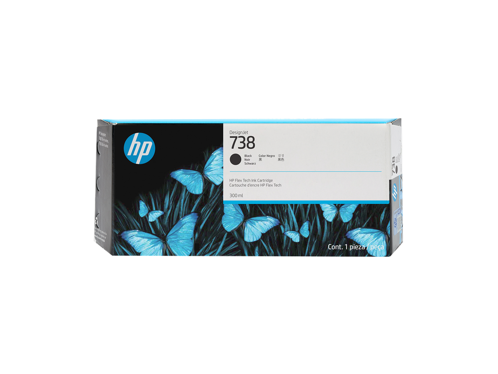 HP 738 300-ml Black DesignJet Ink Cartridge