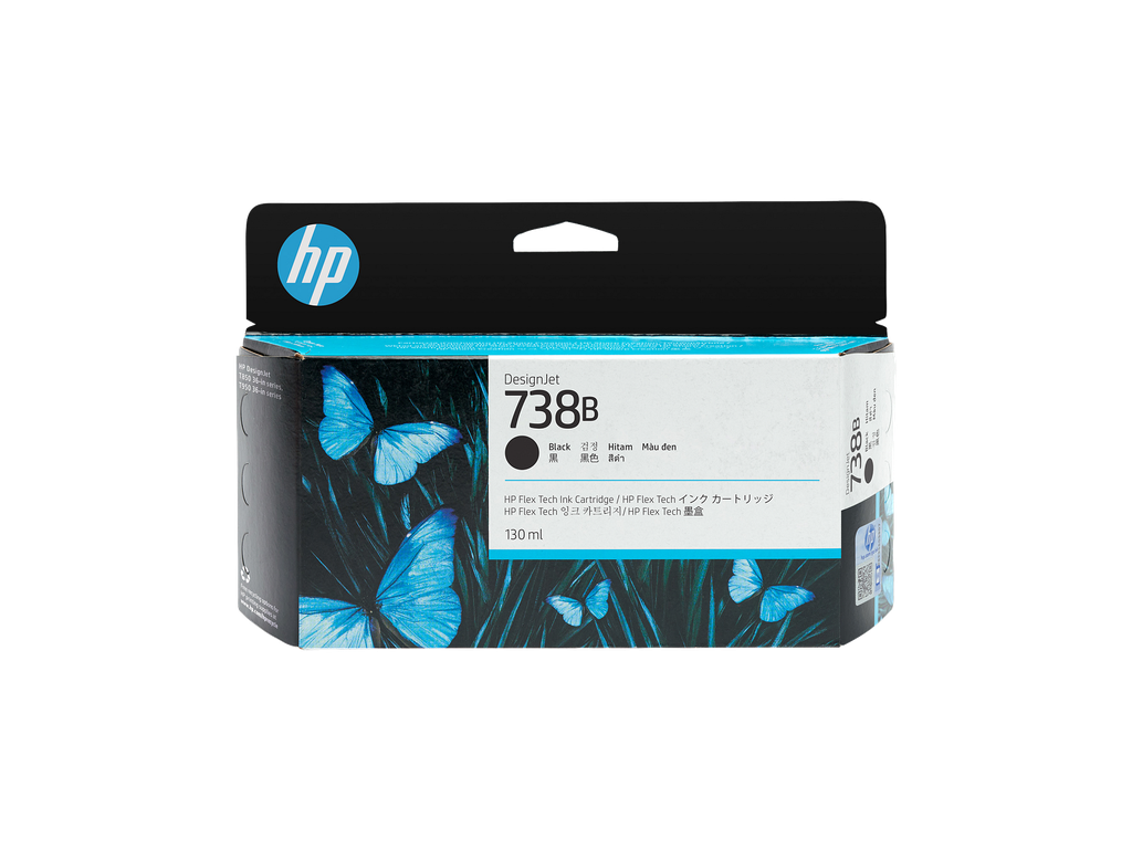 HP 738B 130-ml Black DesignJet Ink Cartridge