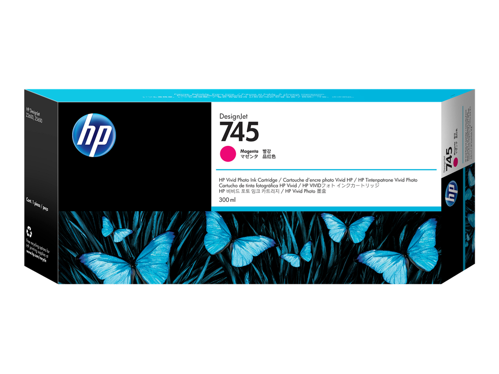 HP 745 300-ml DesignJet Magenta Ink Cartridge