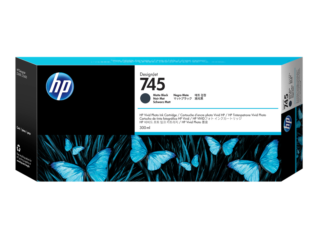 HP 745 300-ml DesignJet Matte Black Ink Cartridge
