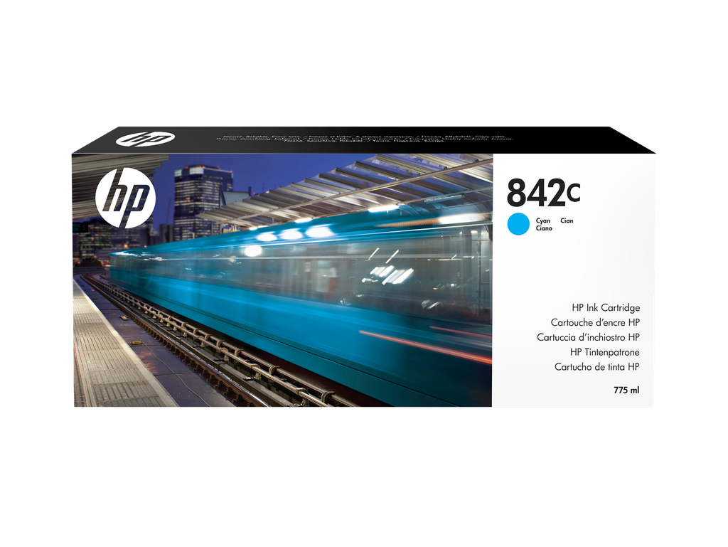 HP 842C 775-ml Cyan PageWide XL Ink Cartridge