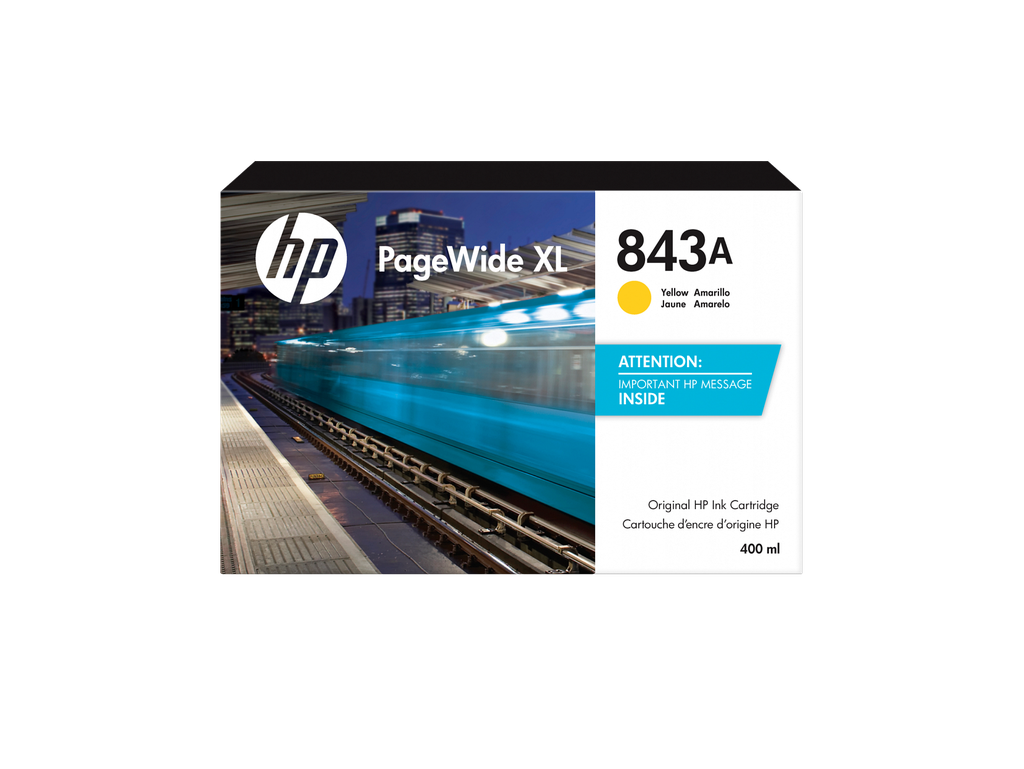HP 843A 400-ml Yellow PageWide XL Ink Cartridge