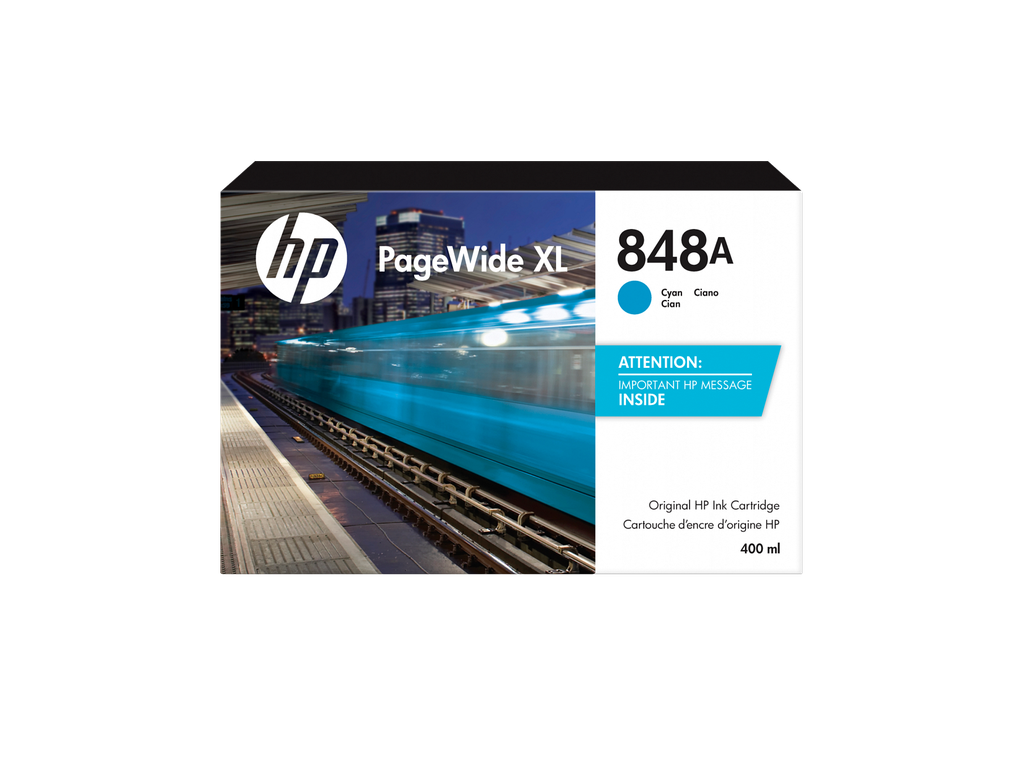HP 848A 400-ml Cyan PageWide XL Ink Cartridge