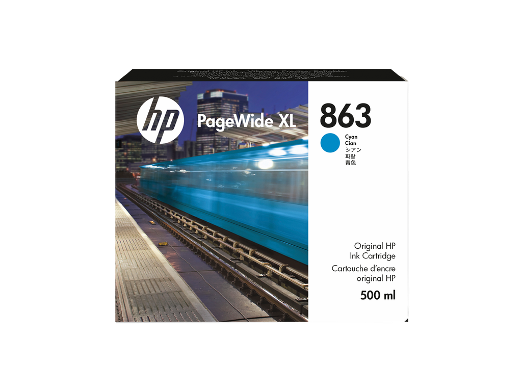 HP 863 500-ml Cyan PageWide XL Ink Cartridge