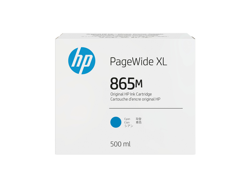 HP 865M 500-ml Cyan PageWide XL Ink Cartridge