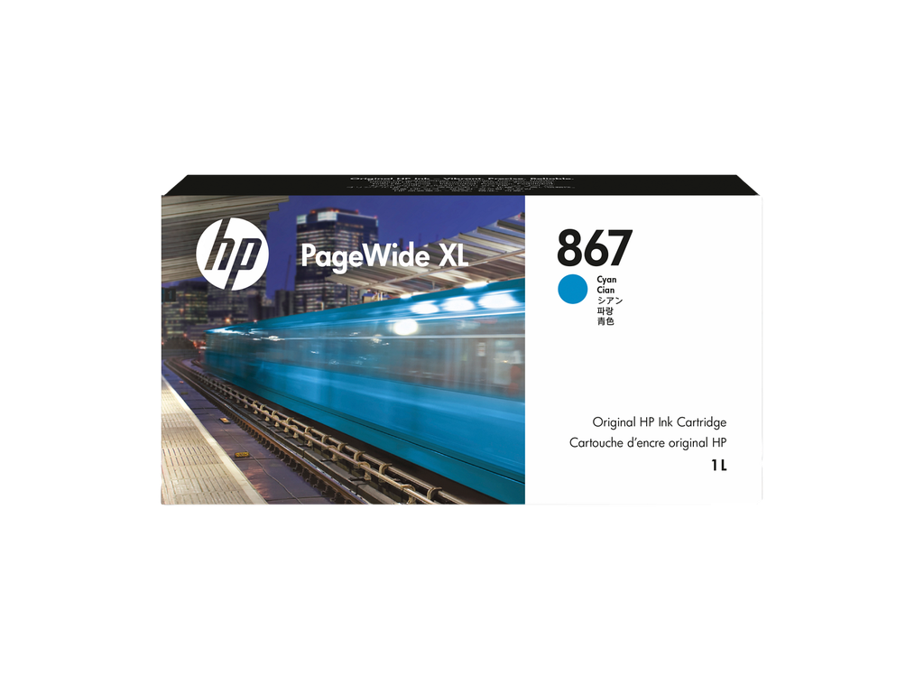 HP 867 1-liter Cyan PageWide XL Ink Cartridge