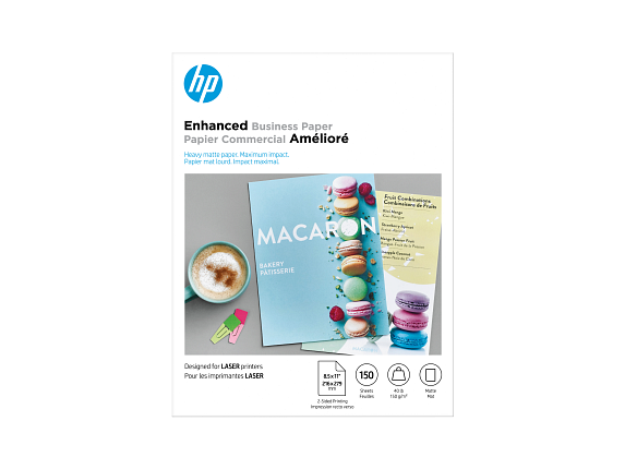 HP Enhanced Business Paper, Matte, 40 lb, 8.5 x 11 in. (216 x 279 mm), 150 sheets
