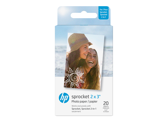 HP Sprocket Photo Paper 2 x 3 in. (50.8 x 76.2 mm) 20 sheets