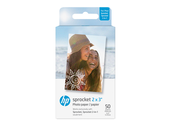 HP Sprocket Photo Paper 2 x 3 in. (50.8 x 76.2 mm) 50 sheets