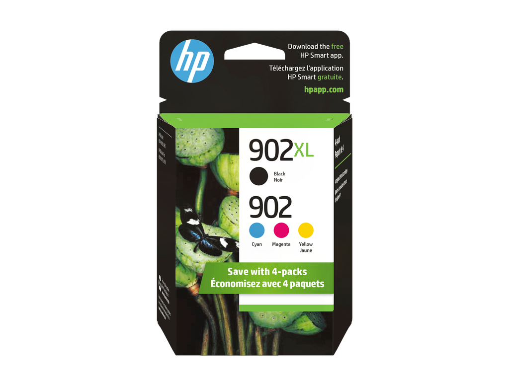 HP 902XL High Yield Black/902 Cyan/Magenta/Yellow 4-pack Original Ink Cartridges