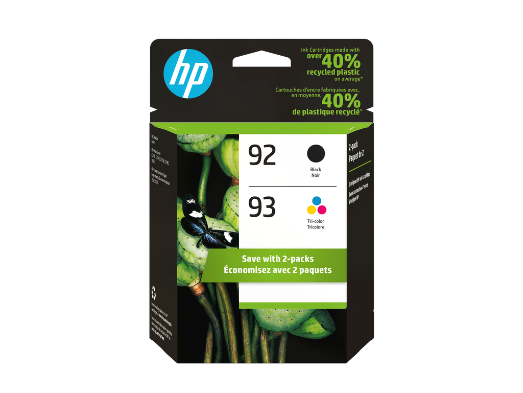 HP 92 Black/93 Tri-color 2-pack Original Ink Cartridges