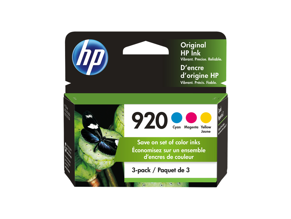 HP 920 3-pack Cyan/Magenta/Yellow Original Ink Cartridges