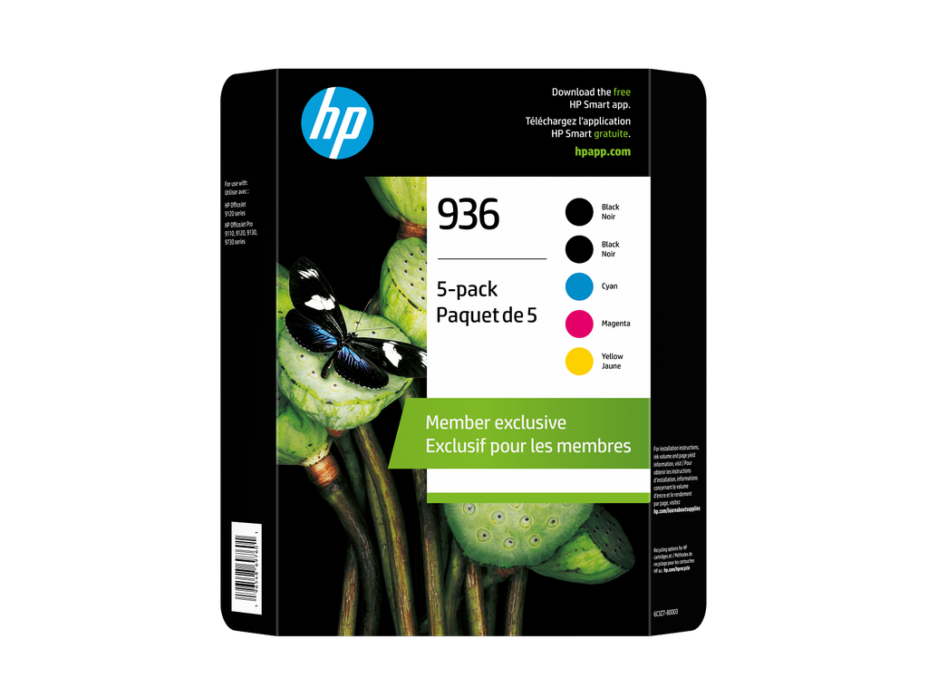 HP 923 CMYK Original Ink Cartridge Club 5-Pack