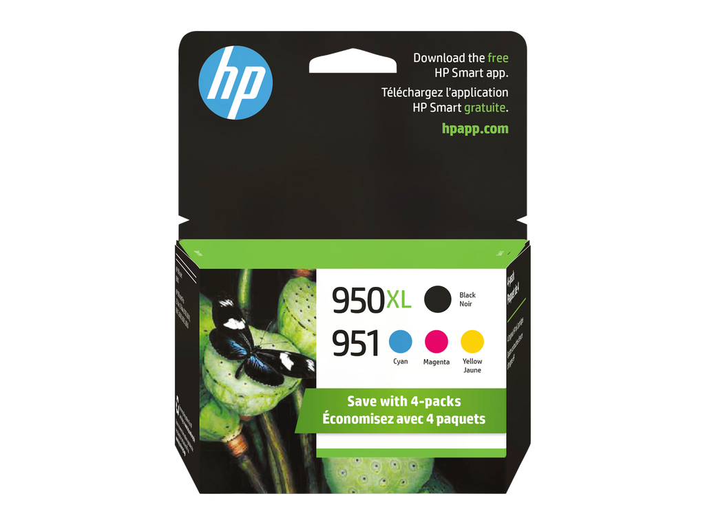 HP 950XL High Yield Black/951 Cyan/Magenta/Yellow 4-pack Original Ink Cartridges