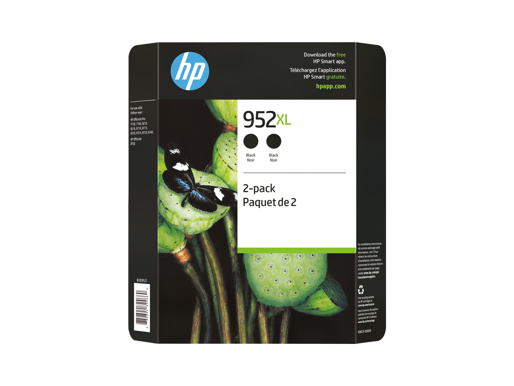 HP 952XL 2-pack High Yield Black Original Ink Cartridges