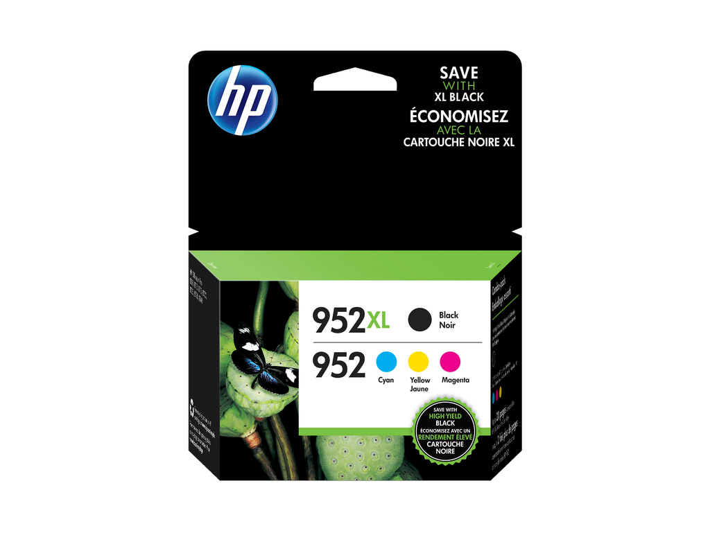 HP 952XL High Yield Black/952 Cyan/Magenta/Yellow 4-pack Original Ink Cartridges