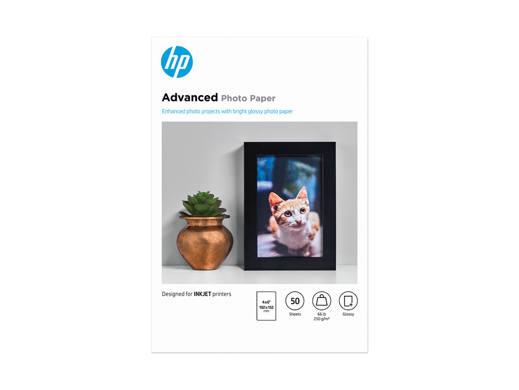 HP Advanced Photo Paper Glossy 65 lb 4 x 6 in. (101 x 152 mm) 50 sheets