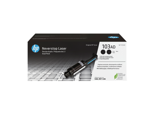 [W1103AE] HP 103AD Dual Pack Black Original Neverstop Laser Toner Reload Kit