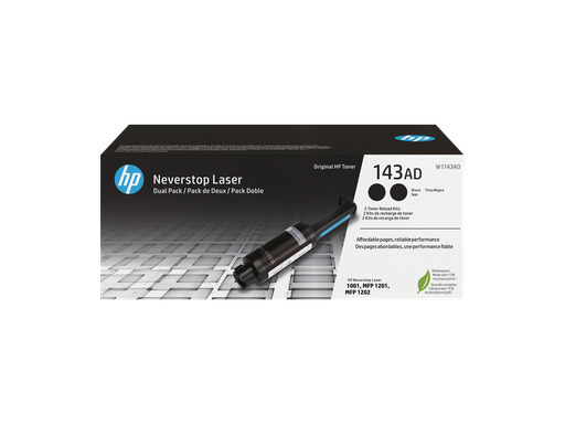 [W1143AD] HP 143AD Dual Pack Black Original Neverstop Toner Reload Kit