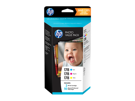 [T9D89HE] HP 178 Series Photo Value Pack-50 sht/10 x 15 cm