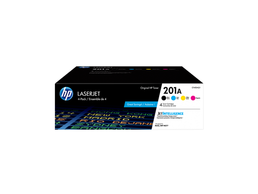 [CF400AQ1] HP 201A 4-pack Black/Cyan/Magenta/Yellow Original LaserJet Toner Cartridges