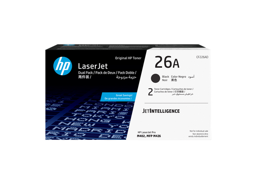 [CF226AD] HP 26A 2-pack Black Original LaserJet Toner Cartridges