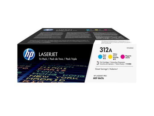 [CF440AM] HP 312A Cyan Tri-Pack LaserJet Toner Cartridge