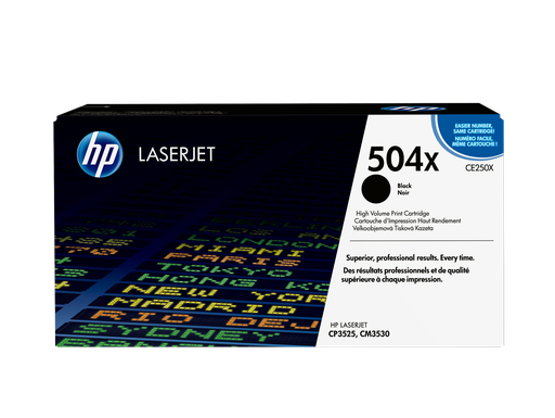 [CE250X] HP 504X High Yield Black Original LaserJet Toner Cartridge