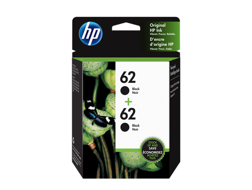 [T0A52AN] HP 62 2-pack Black Original Ink Cartridges