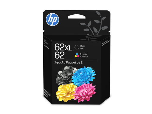 [F6U02BN] HP 62XL High Yield Black/Tri-color Original Ink Cartridge Content Value Pack