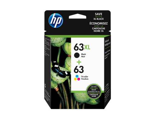 [L0R48AN] HP 63XL High Yield Black/63 Tri-color 2-pack Original Ink Cartridges
