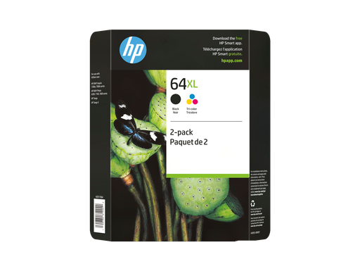 [X4D93BN] HP 64XL 2-pack High Yield Black/Tri-color Original Ink Cartridges